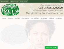 Tablet Screenshot of millsdentalcare.com